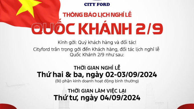 Holiday Notice for September 2, 2024 – Sales Department Operating During the Holiday